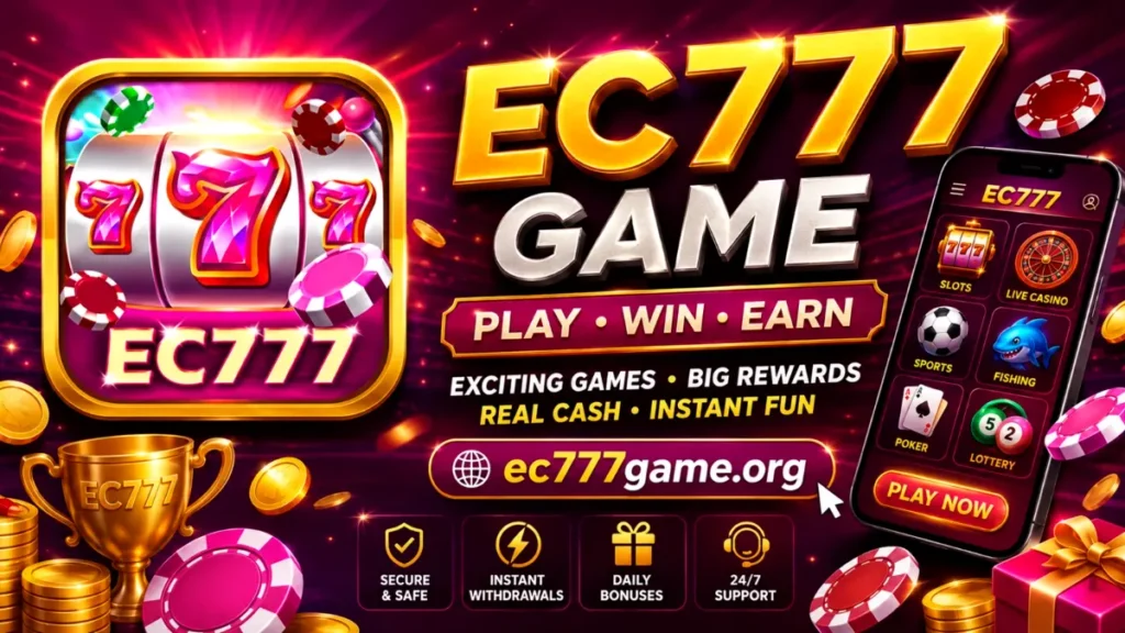 EC777 Game download banner – play slots, cards and lottery on Android